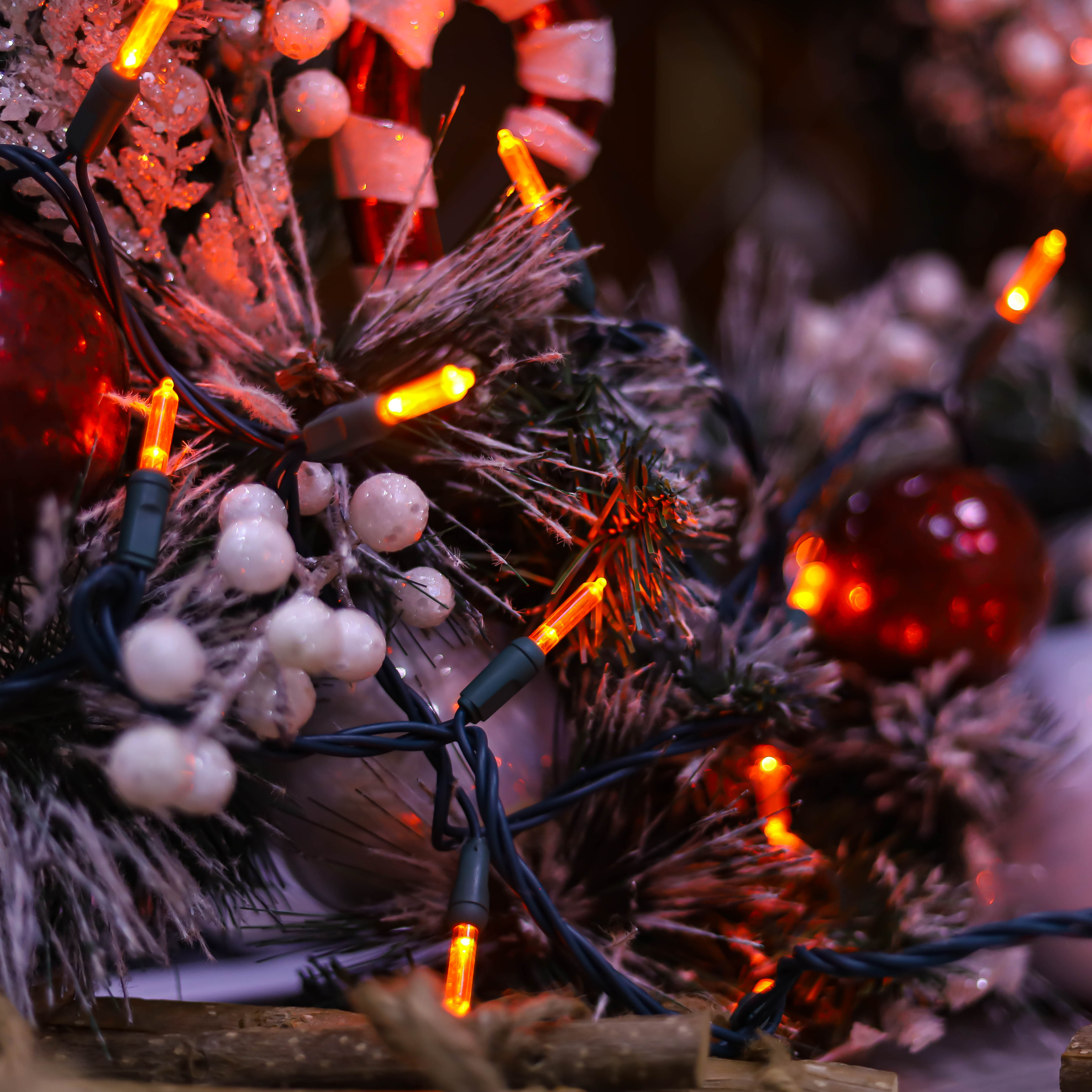 T5 Ul Orange 크리스마스 LED 현악 조명