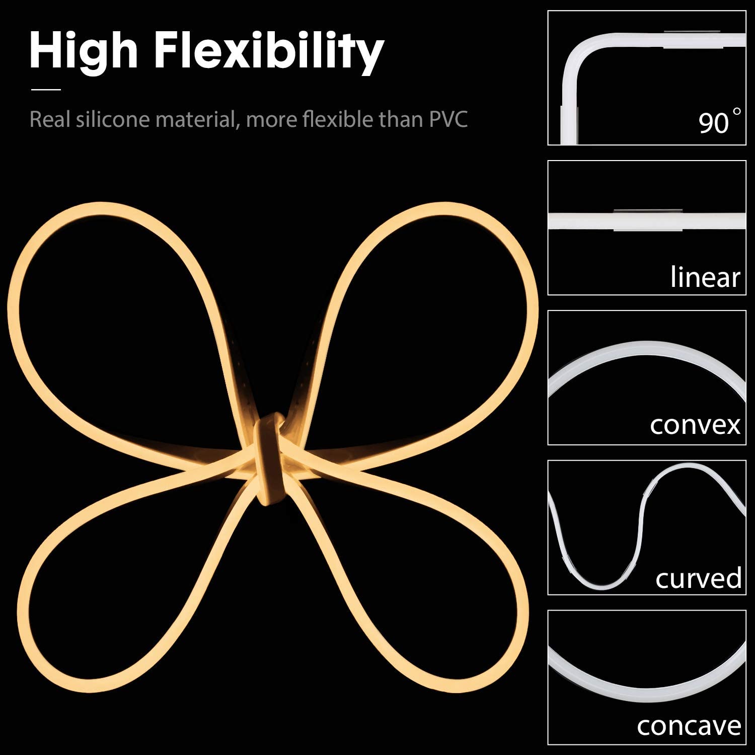 12V 웜 화이트 네온 로프 라이트