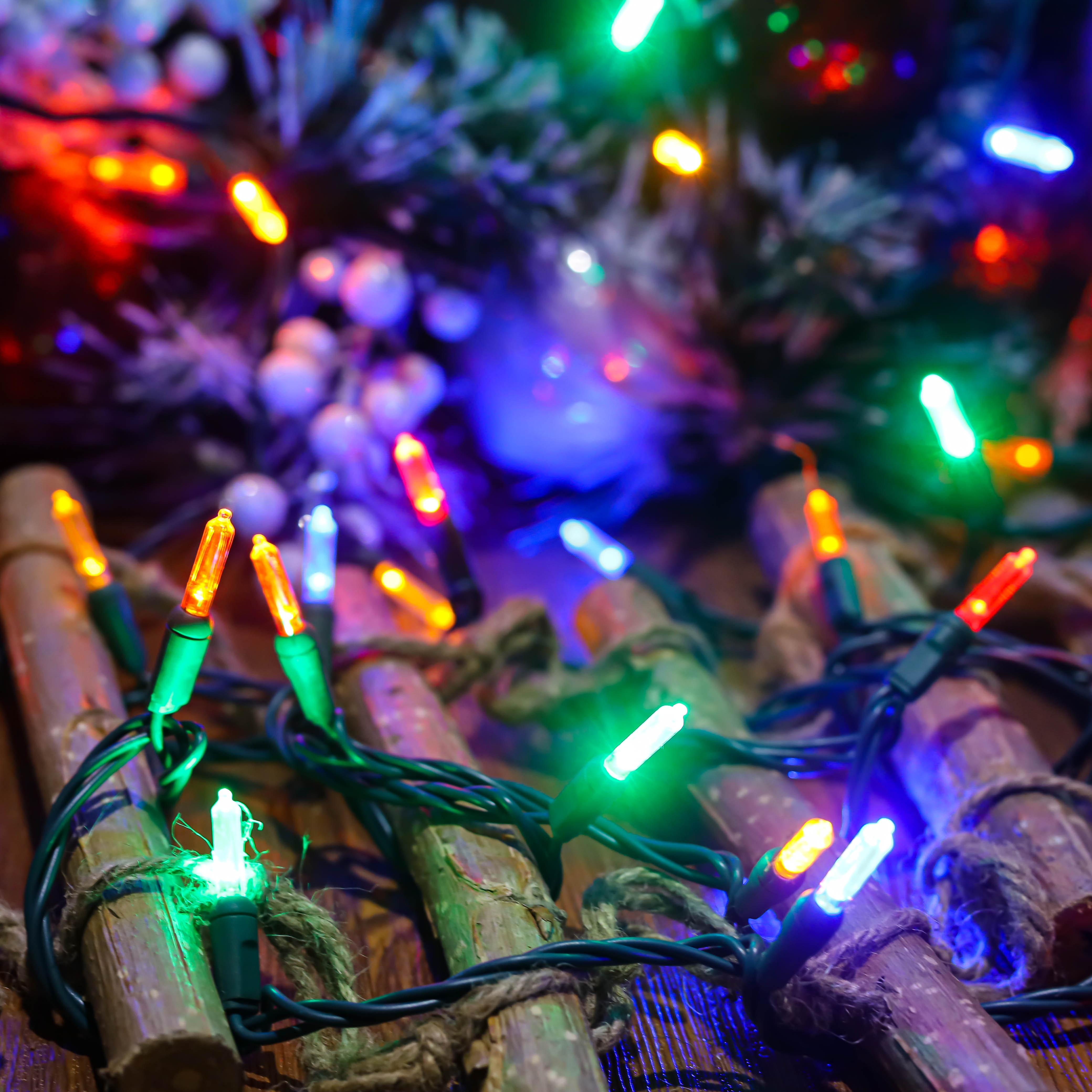 UL T5 LED 크리스마스 조명 멀티 스트링 조명 녹색 와이어 조명 세트 방수 야외 