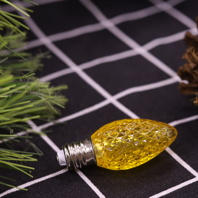 C7 Minleon LED 교체 전구 노란색 크리스마스 전구 UL 옥외 사용 방수