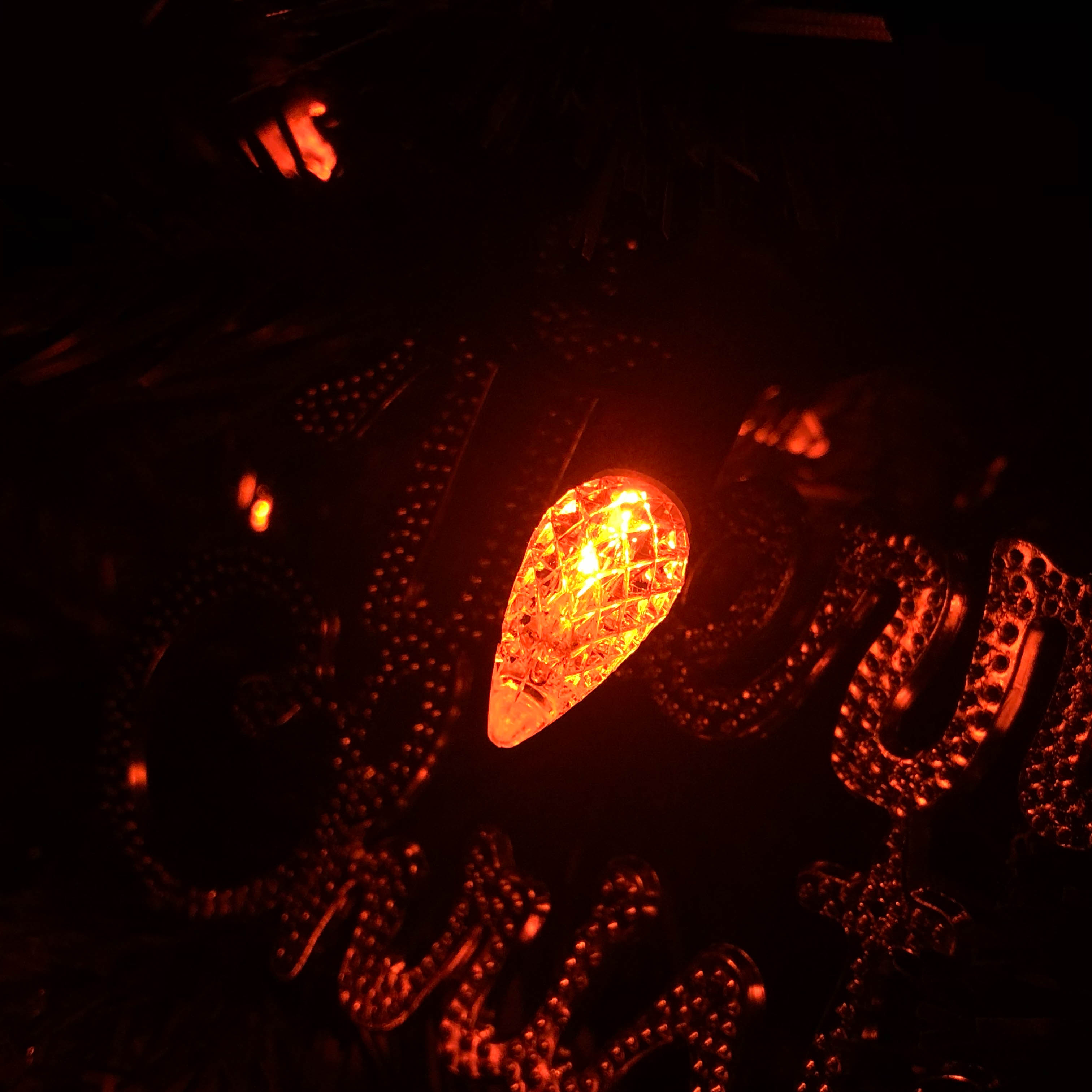 22 AWG 와이어 UL 방수 옥외 사용 주황색 LED C6 딸기 LED 스트링 조명 