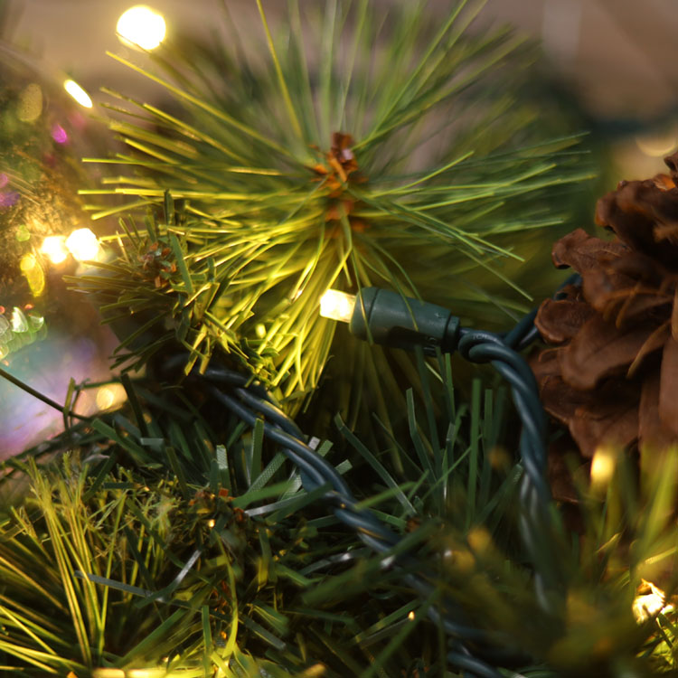 5MM 광각 소형 LED 끈 빛 온난한 백색 UL 크리스마스 빛 끈 옥외 사용