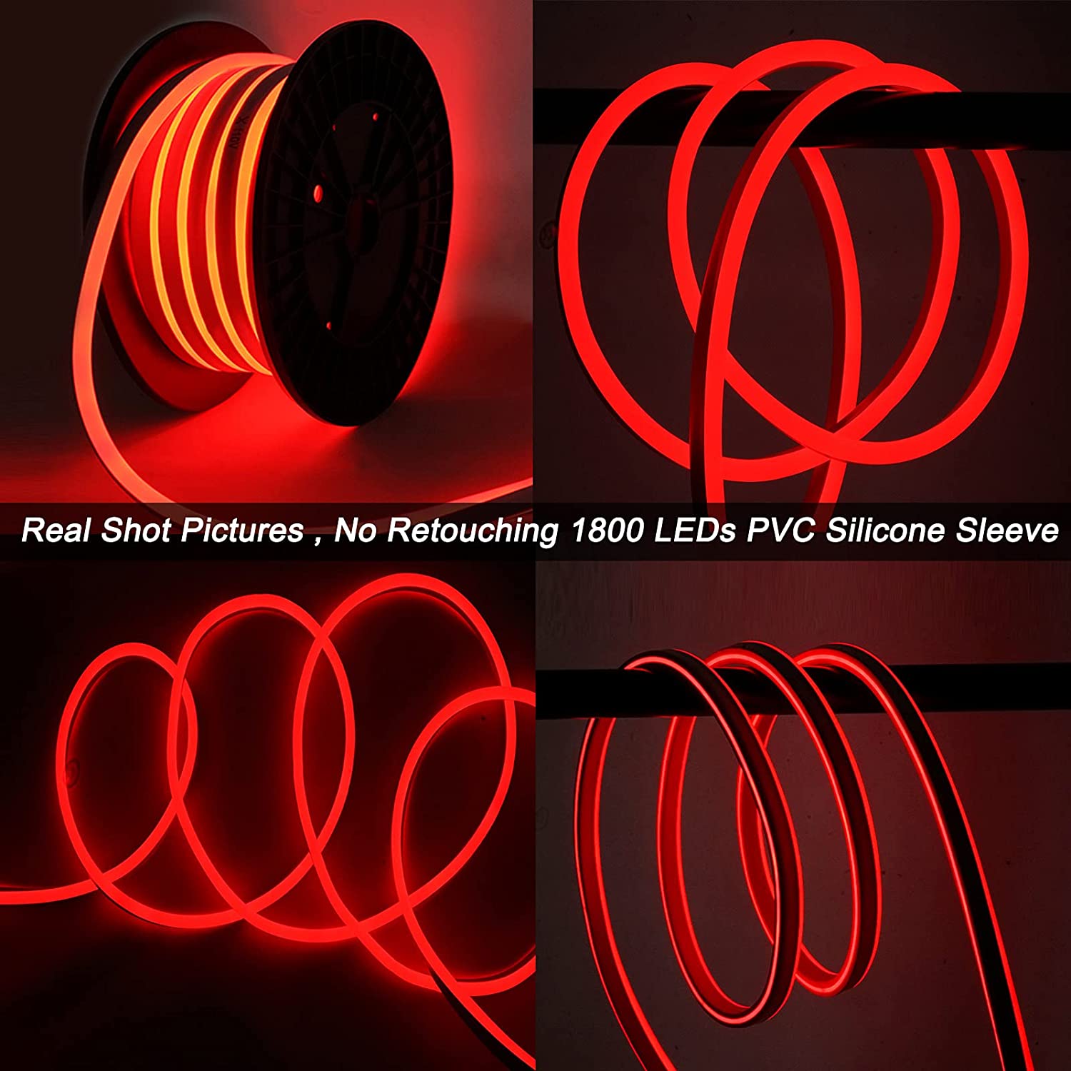 110V 빨간색 LED 네온 로프 조명 야외
