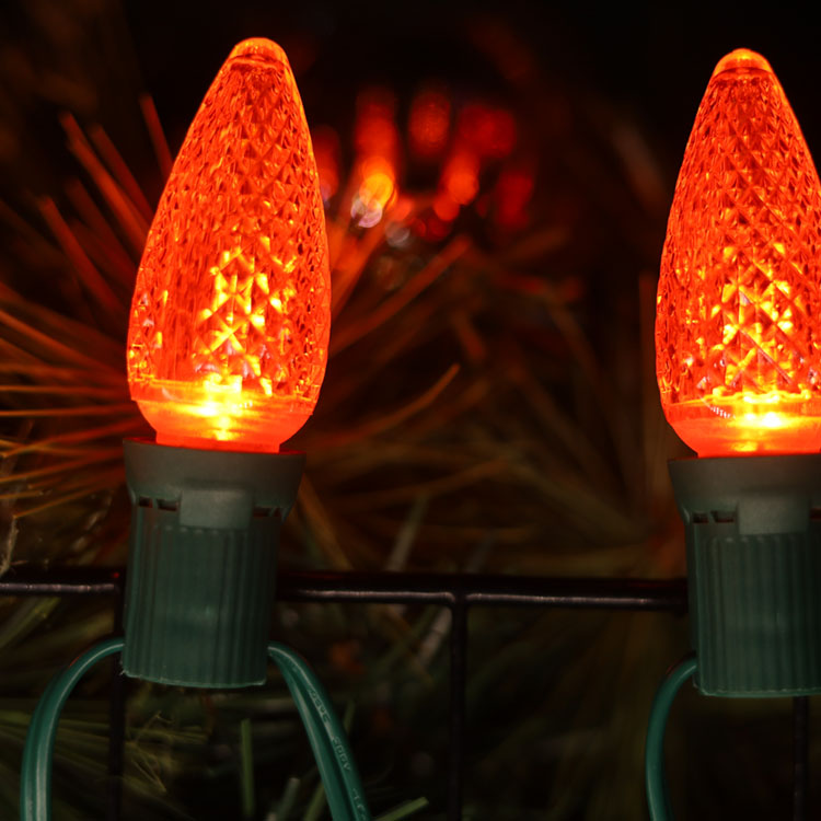 120V UL C9 E17 상업용 주황색 크리스마스 조광 가능 교체 전구