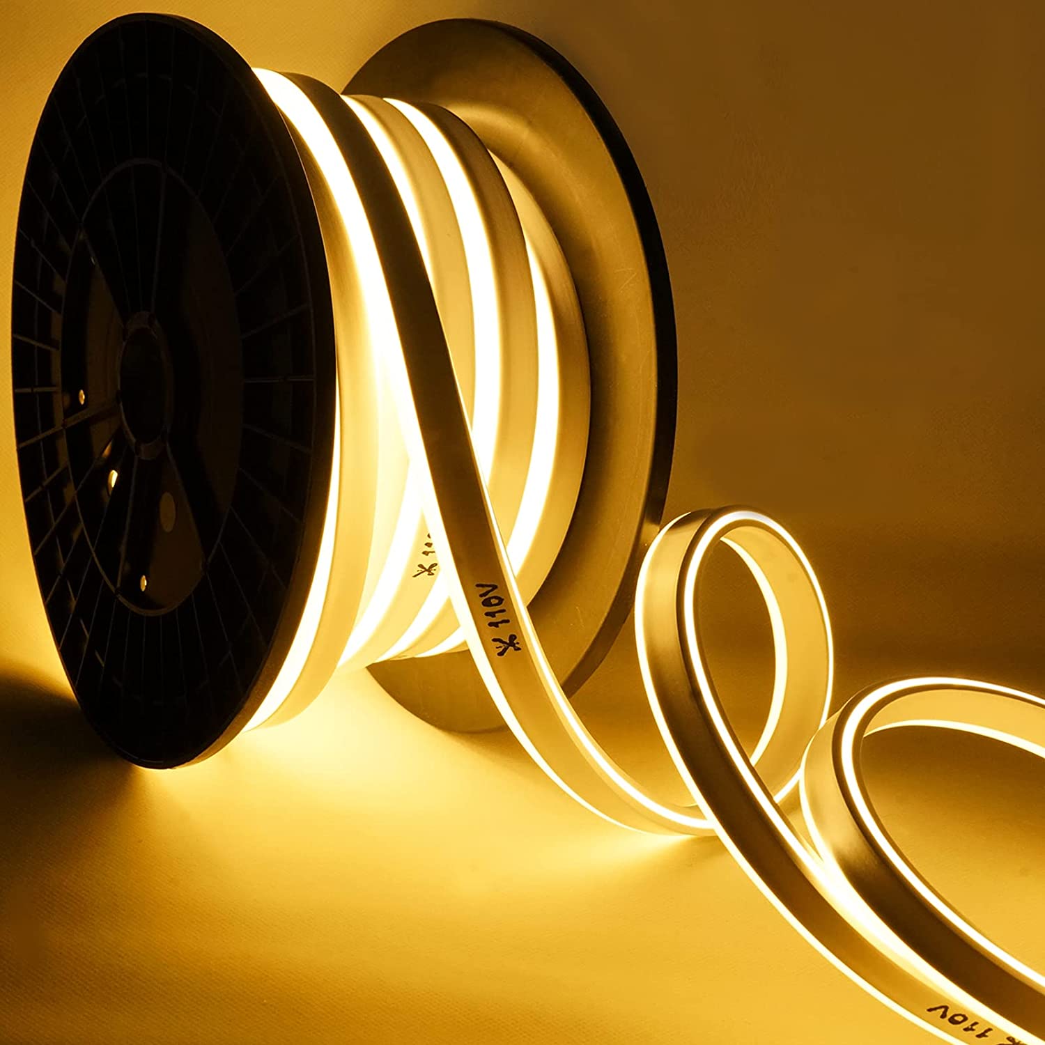 110V LED 네온 로프 조명 노란색