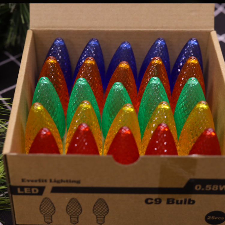 UL C9 Minleon LED 교체 전구 멀티 크리스마스 전구