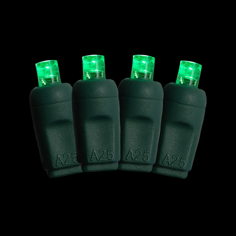 50L 5MM 동축 크리스마스 스트링 조명 6' 간격 녹색 녹색 코드
