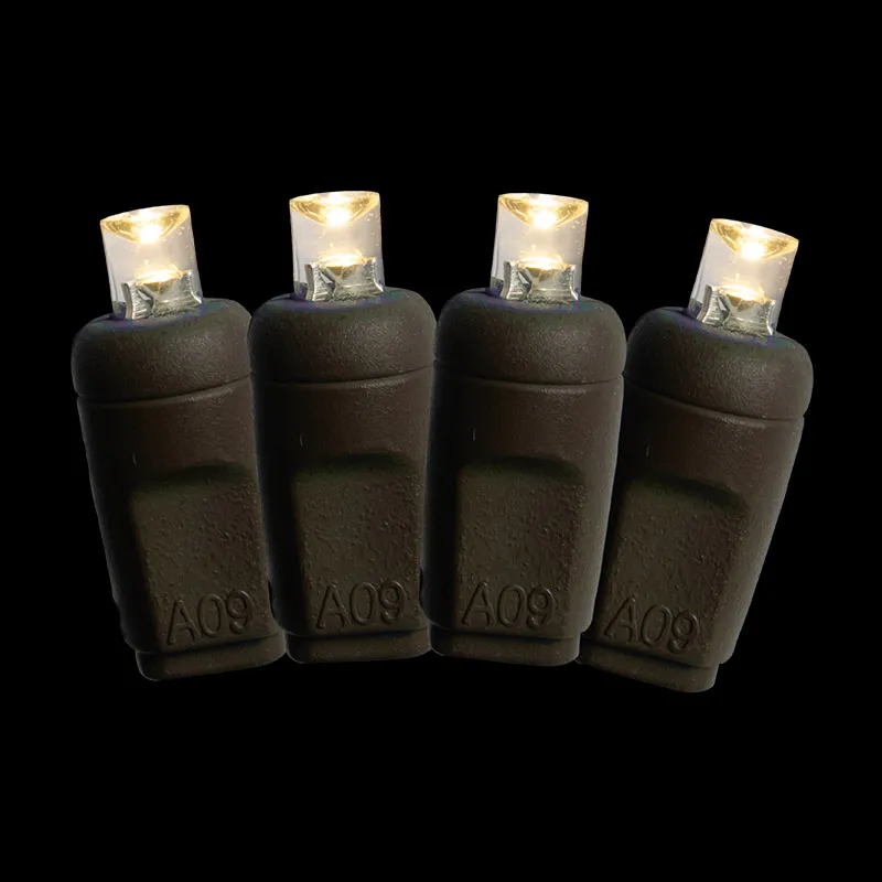 50L 5MM 동축 크리스마스 스트링 조명 6' 간격 태양 따뜻한 흰색 녹색 코드