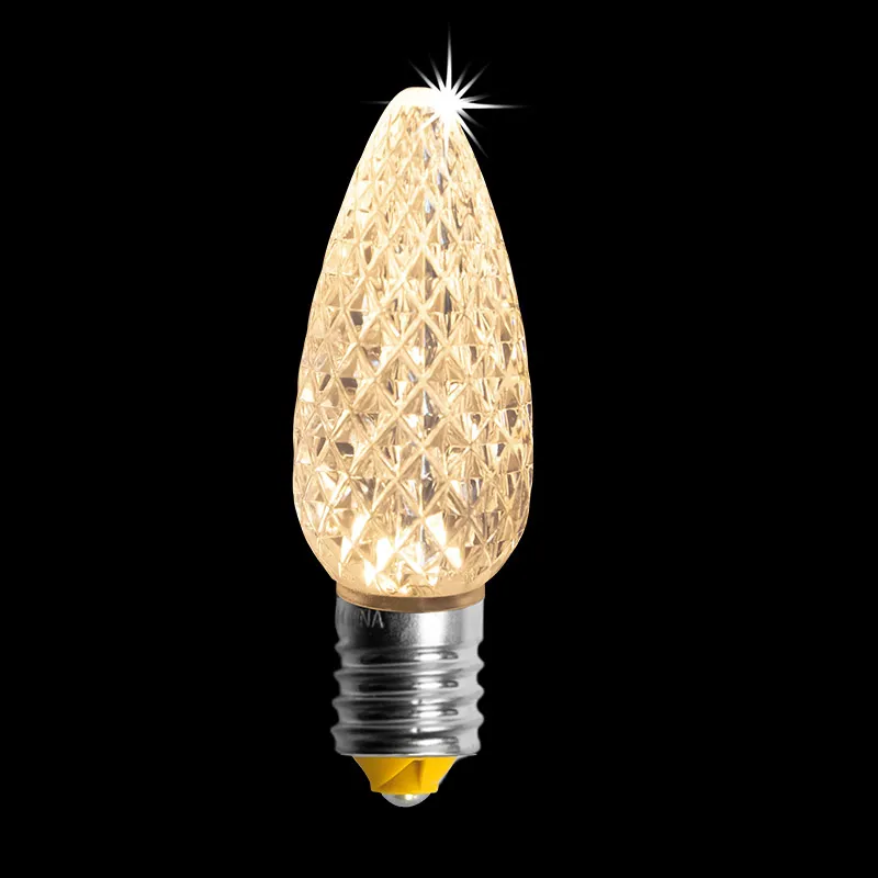 C9 V2 LED 면처리된 전구 – 태양 따뜻한 흰색 반짝임