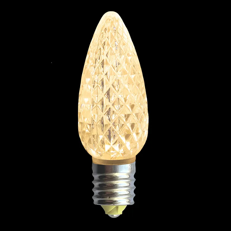 C9 V2 LED 면처리된 전구 - 전통적인 따뜻한 흰색