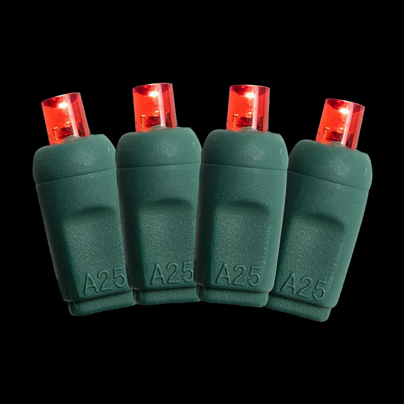 50L 5MM 동축 크리스마스 끈 조명 6' 간격 빨간색 녹색 코드