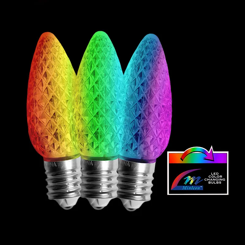 C9 LED 면처리된 전구 - 느린 색상 변경
